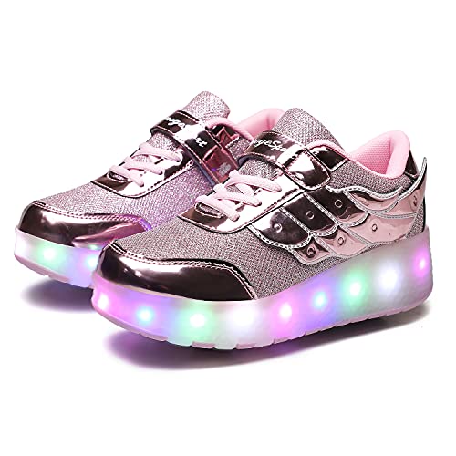 Nsasy Kids Roller Shoes Boy Girl Sneakers with Wheels Become Sport Sneaker with Led for Christmas Birthday Children Show Gift3
