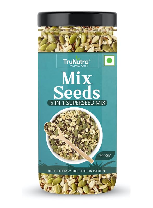 TruNutra_ Mix Seeds 5 in 1-200g | Mix Seeds For Weight Loss | With Chia, Flax, Pumpkin, Sunflower & Watermelon | 100% Raw & Healthy Non-GMO Diet | Mix Seeds For Eating (B0CX8X1GFL) Amazon Price History, Amazon Price Tracker