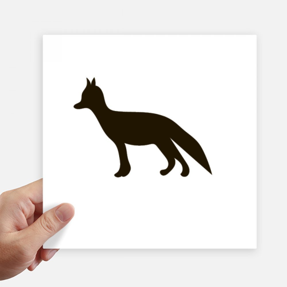 Sticker renard noir déco pour ordinateur portable et moto - Pack de 4 visuels carrés 20 cm