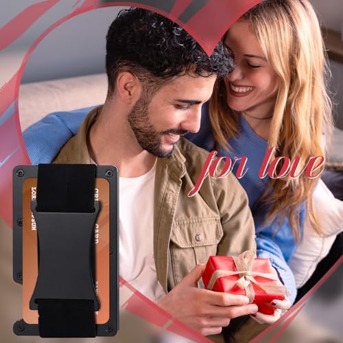 Cupimatch Men Ultra-Thin RFID Wallet: Blocking Aluminum Wallet for Men Slim Money Clip Card Holder with Elastic Band (Black)4