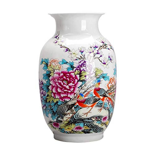 Vase en céramique fleurs et oiseaux pour la décoration du salon - 2