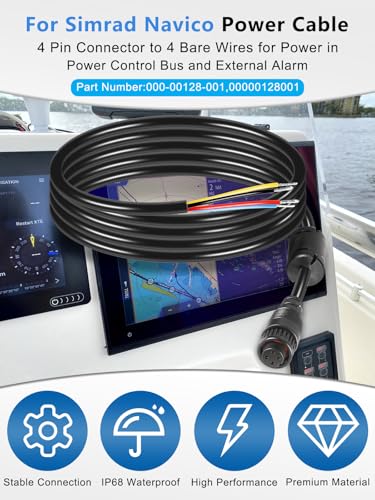 Cable de alimentacion de 4 pines para Simrad Navico repuesto NSS EVO3 GO LSS1 BSM 2