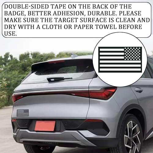 Image of 2 PCS 3D Embossed Metal American Flag Emblem Decal Sticker, 5 inch x 3 inch Acrylic Cutout American Car Military Patriotic Badge, Car Exterior Decorative Accessories Suitable for Most Vehicle