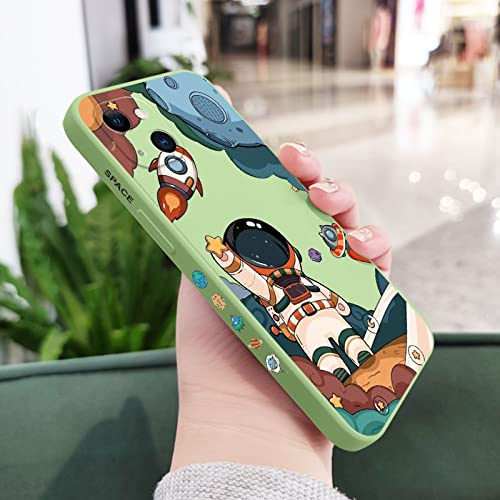TUPODE Funda de teléfono de Astronauta para iPhone 14 13 12 11 Pro MAX Mini X XR XS MAX SE2020 8 7 Plus 6 6S Plus, Verde Claro, para iPhone 8Plus (7Plus)