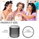 Big Self-Grip Hair Curlers Rollers with Stainless Steel Duckbill Clips for Long, Medium, Thick Hair and Bangs Volume (Black) - Image 2