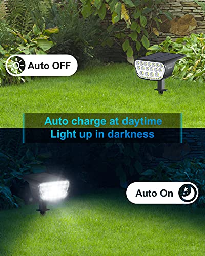 Xibolar Solar Spot Lights Outdoor [2 Pack], 32 Led Solar Powered Landscape Spotlights, Ip65 Waterproof Solar Outdoor Lights, Auto On/Off 2 Modes Lighting For Yard Pathway Porch Patio(Cool White) #TOP1