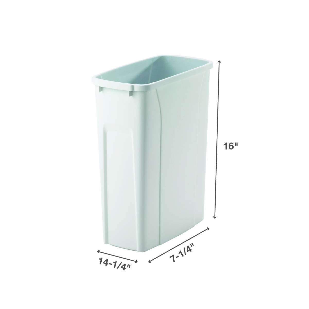 Knape & Vogt QT20PB-WH Replacement Trash Can, 15.8-Inch by 14.2-Inch by 6.6-Inch,White