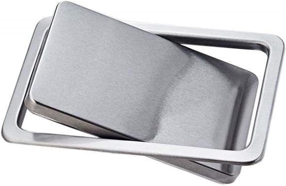 Trash Bin Flap Cover - Built-in Countertop Recessed Trash Can Lid Stainless Steel Kitchen Garbage Grommet Swing Lid Rectangular,