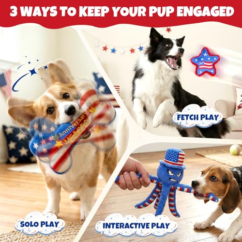 Set de 3 Juguetes de Peluche para Perros Patrióticos miniatura 6