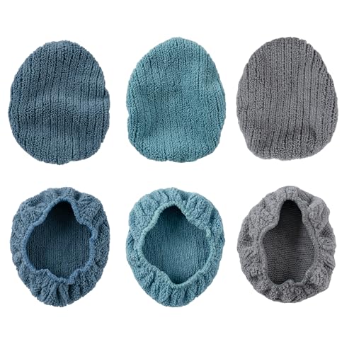 Polyte - Lot de 6 housses en microfibre pour nettoyeur de pare-brise - Non pelucheux - Pour têtes de nettoyage de 14 x 12,7 cm - Triangle