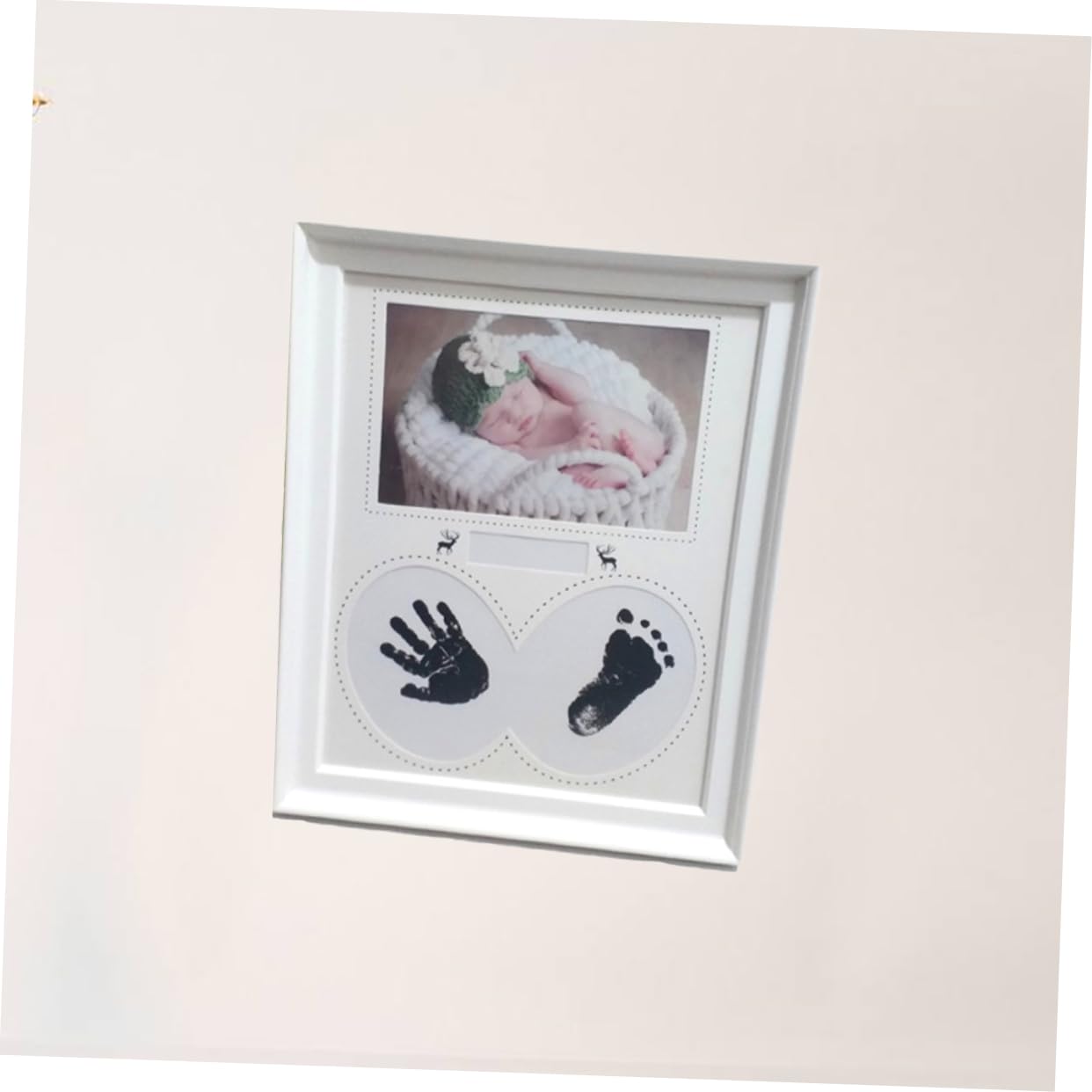 Totority Baby Photo Frame Hand Footprint Frame for Newborns Baby's First Footprint Present