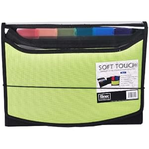 Filexec Soft Touch Padded Canvas Window Expanding File 13 Pockets 1 Pack Green (46225-4)
