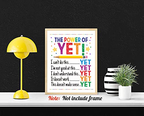 Image of Growth Mindset Wall Art ,Motivational Wall Art, Inspirational Quotes Art Painting,Motivational Phrases Art Prints,School Office Classroom Teacher Decoration Art,Set of 4(8 inchX10 inch), No Frame.Classroom Poster, Classroom Decor.