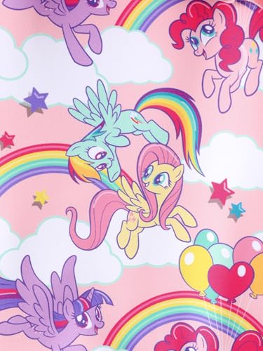 Image of My Litle Pony One Piece Swimsuit Pony Print Off-Shoulder Ruffle Summer Swimwear Beach Pool Kids, Pink, 2‑9 Years