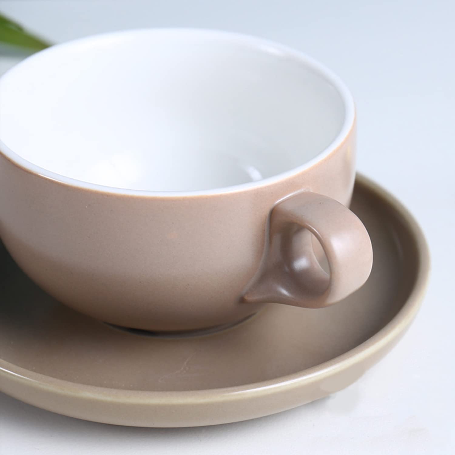 Ceramiczny zestaw filiżanek do kawy i spodków - 170 ml do cappuccino, herbaty, kawy, latte, espresso