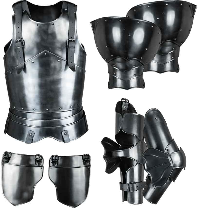 Blackened Ortwin Armour Set Medieval LARP Plate Armor Knight Cosplay Armor Costume