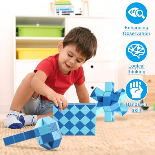 ECHOCUBE 48 Parts Snake Speed Cube Party Bag Fillers for Kids Twist Puzzle Toys Party Favours - Image 3