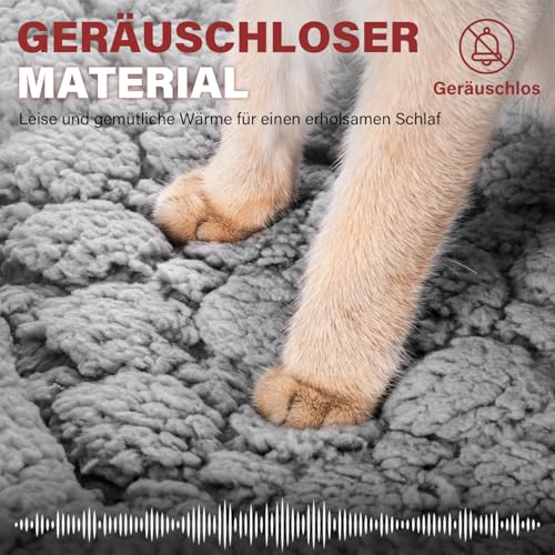 Mora Pets Selbstheizende Katzendecke Selbstwärmend Ohne Strom Wärmedecke Katze Waschbare Heizdecke Hund Erhöhtes Kopfkissen Design Selbstheizende Decke Katze mit 25D-Schwamm 43 X 49 cm, Gray