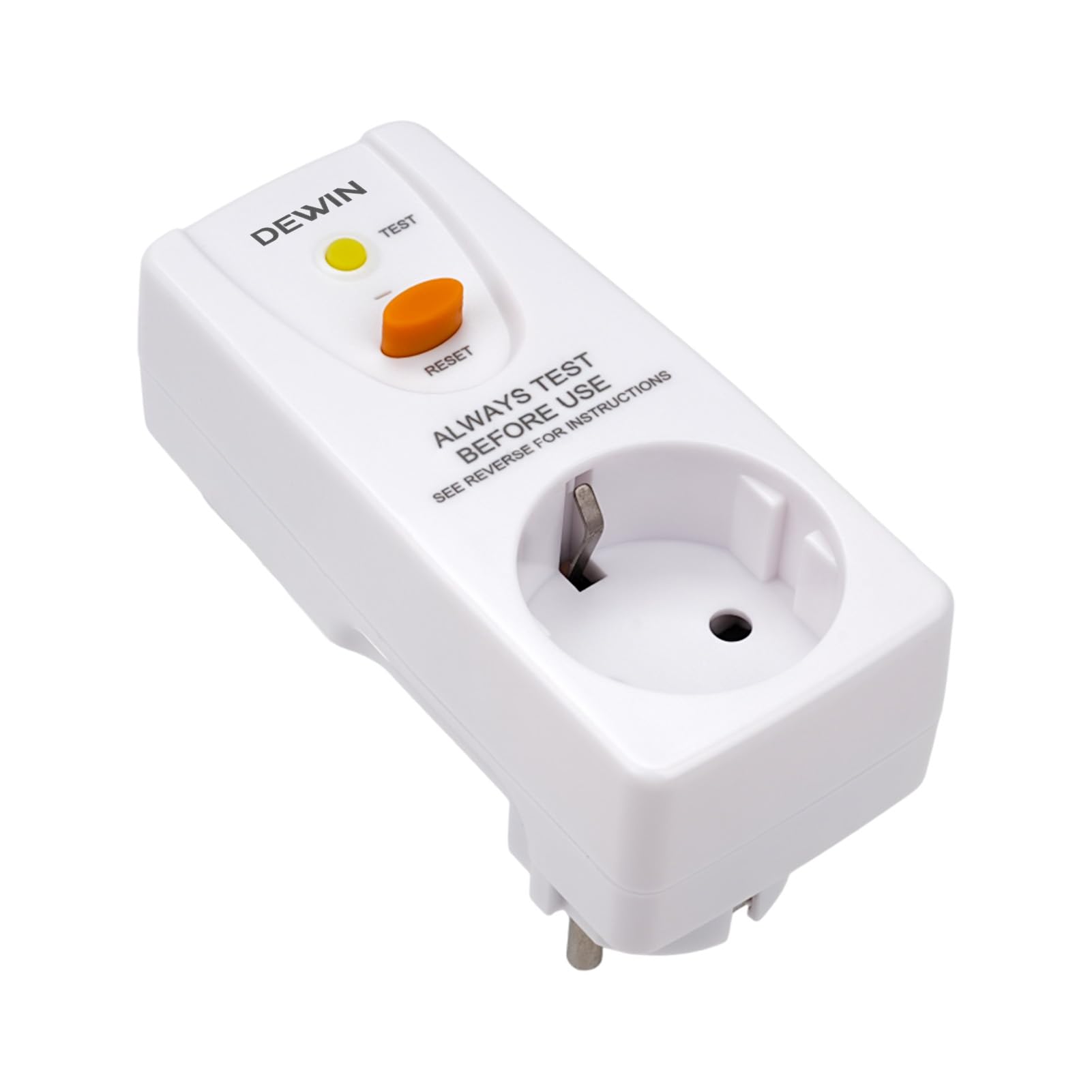 FI Prise de Disjoncteur 10mA, 16A 230V Prise de Protection Différentielle Prise de Sécurité GFCI, Coupure Rapide 10 mA, Prise de Disjoncteur Différentiel de Sécurité Domestique (Lot de 2)