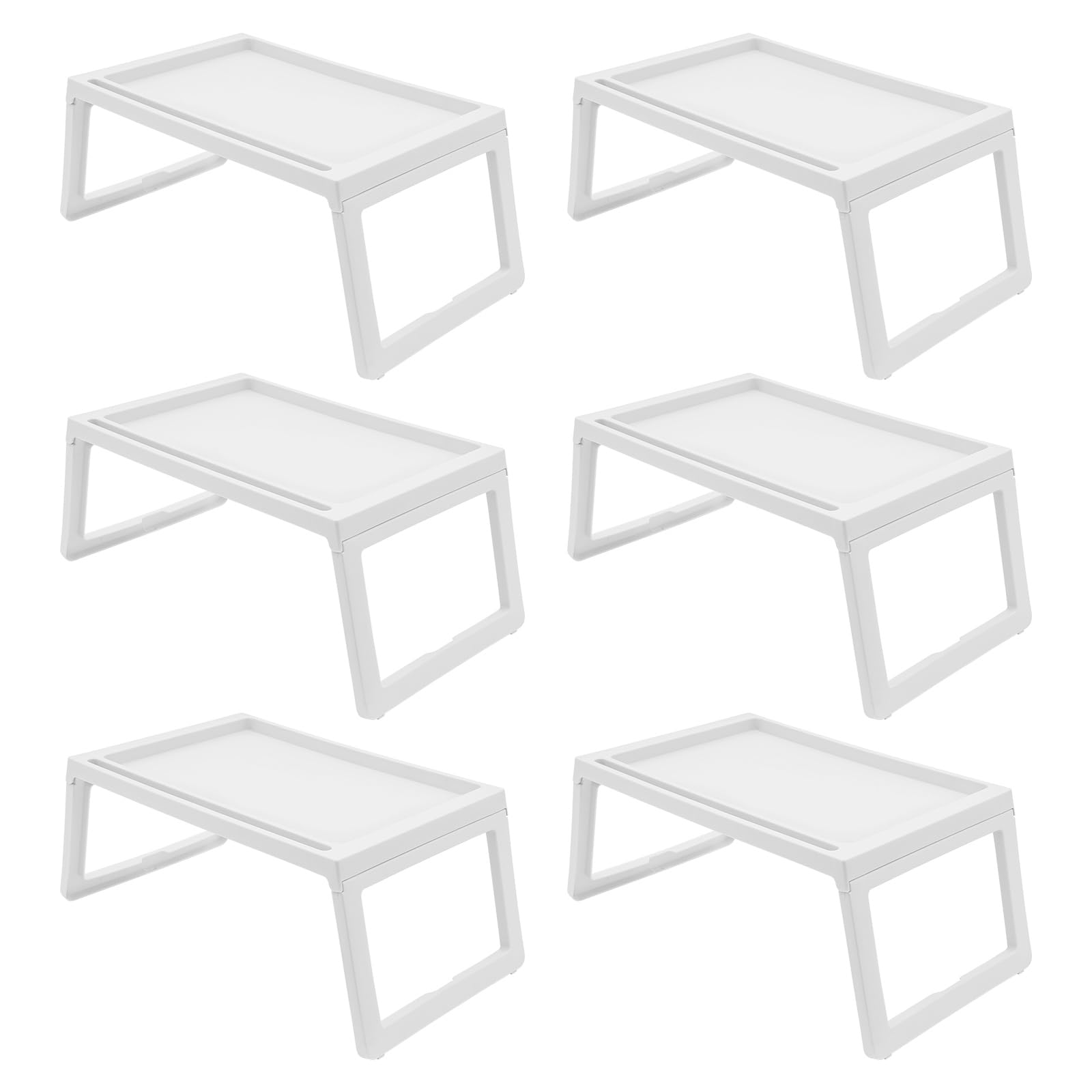 Lot de 6 plateaux pliables en plastique pour petit déjeuner au lit, 65 x 35,6 x 26,9 cm, pour lit et canapé, plateau pliable pour petit déjeuner, travail, lecture