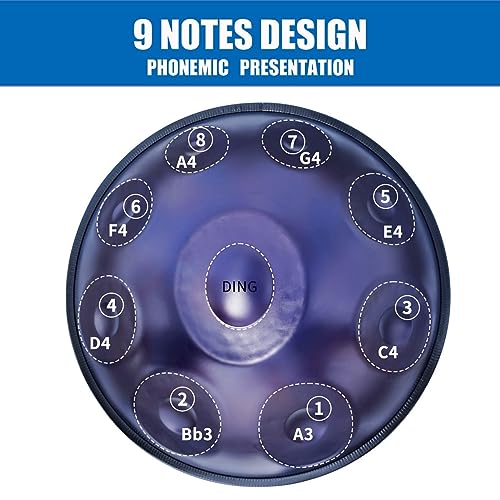 Handpan Drum Instrument de acero 22 pulgadas 9 notas azul miniatura 5