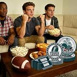 FodeMoraka Football Birthday Party Decorations - 96 Pcs Green Eagle Disposable Paper Dessert Plates Forks Napkins Set Sports Table Decor Supplies for Boys Men Fans Gameday Tailgate Serves 24 Guests