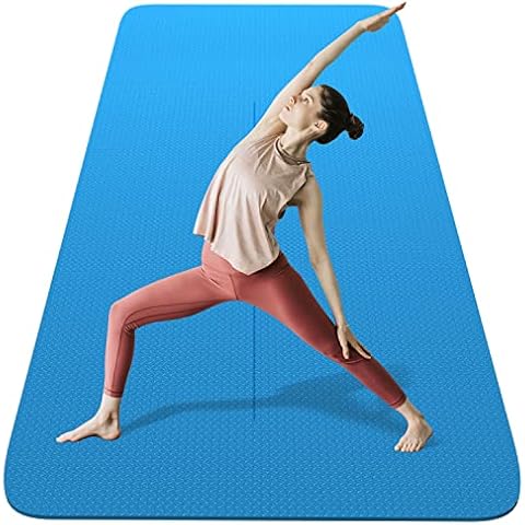 FrenzyBird 6’x4’ Large Yoga Mat ¼” Extra Thick Exercise Mat with 2 Bundling Ribbons Eco Friendly TPE Fitness for Women & Men, Yoga, Pilates, Gym and Floor Workouts Cover