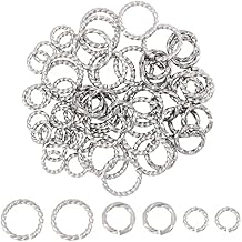 UNICRAFTALE 60pcs 6/8/10mm Twisted Open Jumps Rings Stainless Steel Jump Rings Connectors O Rings Keychain Rings for DIY Bracelet Necklaces Jewelry Making