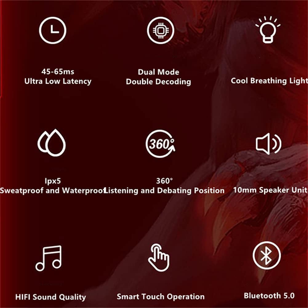 Auriculares ConduccióN ÓSea Auriculares inalámbricos, auriculares envolventes for juegos, auriculares Bluetooth con sonido claro, auriculares Bluetooth 5.0 a prueba de agua IPX5, for el trabajo, depor