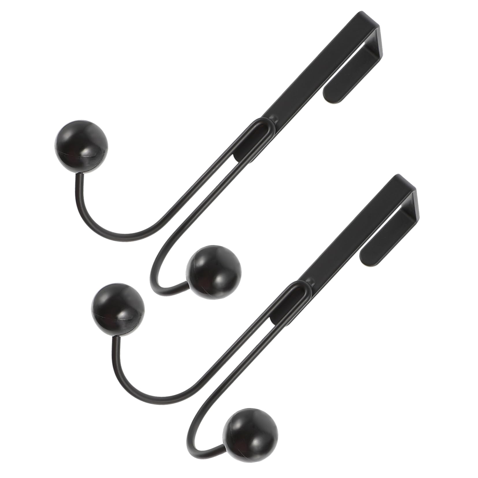 VILLFUL 2pcs Double Hook Black Coat Mounted Clothes Hanger Over Door Hook Black Coat Mount Coat Rack Organizers Over Door Hanger Door Towel Hook Pant Overdoor Locker Hooks Plastic Beads