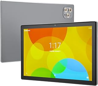 PUSOKEI 10.1 Inch Tablet 6GB RAM 128GB ROM, Octa Core 5G WiFi Calling Tablet for Android 10.1, IPS Screen, Dual Cameras, Support Offline GPS Navigation (UK Plug)