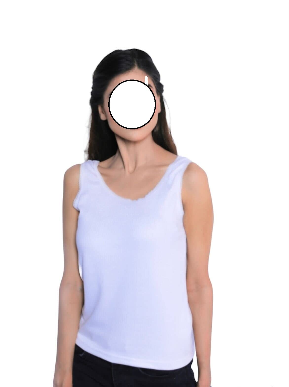 Orbiz Women's Whie Sleeveless Thermal Underwear Ultra Comfort Vest Round Neck Winter Warm Top S-Xxl (Small)