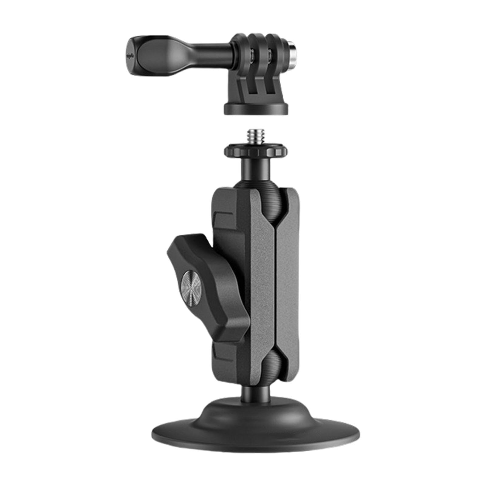 Staffa in metallo regolabile a 360 gradi con forti sistemi di montaggio adesivi per macchine fotografiche sportive Supporto per fotocamera con base adesiva flessibile