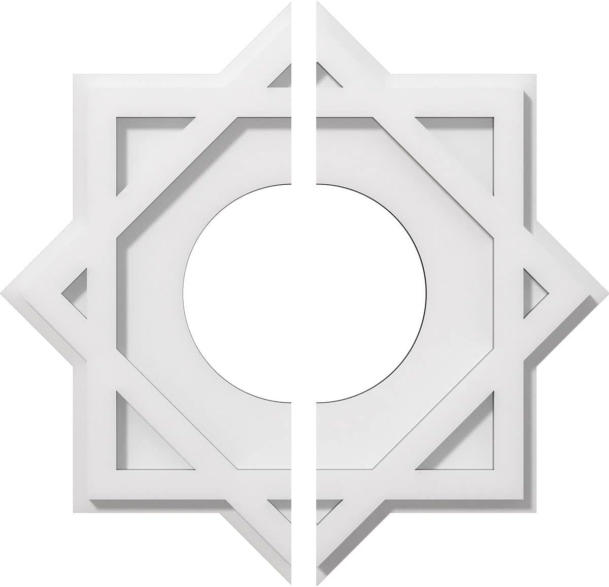 Ekena Millwork CMP16AL2-06000 Axel Architectural Grade PVC Contemporary, Two Piece Urethane Ceiling Medallions 16"OD x 6"ID x 8 3/4"C x 1"P
