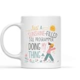 Humorous Gift Idea Funny Gift for Sql Programmer, a Sunshine-field Sql Programmer Doing my Thing, Present for Coworkers, Friends 11 Oz White Ceramic Coffee Mug