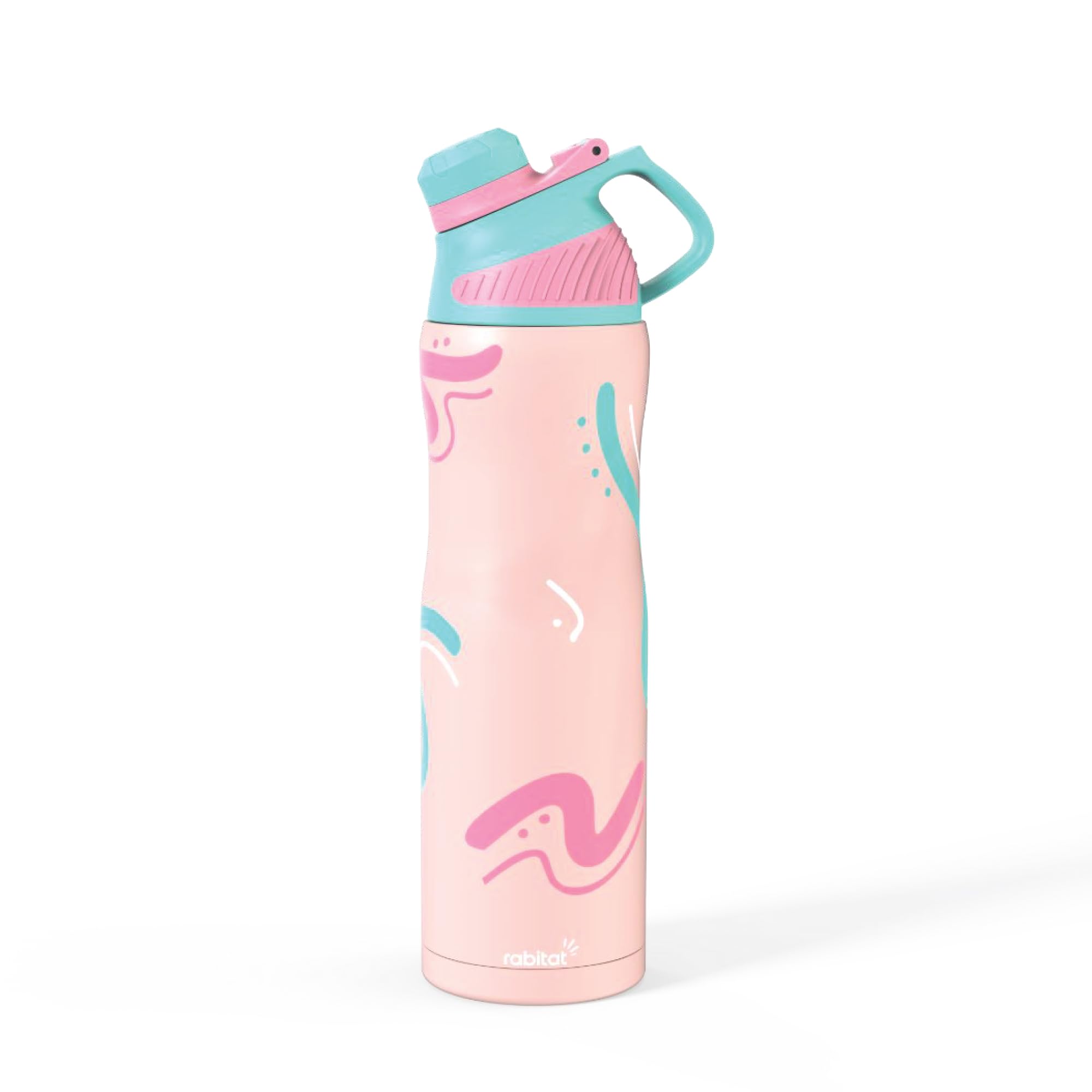 Rabitat ZYLO Max Insulated Water Bottle for School Kids 750ml | Steel Water Bottle for Kids | Kids Water Bottle | 2 Year Brand Warranty | Hot & Cold Upto 24 Hours | School, Gym, Outdoor Pastle Splash