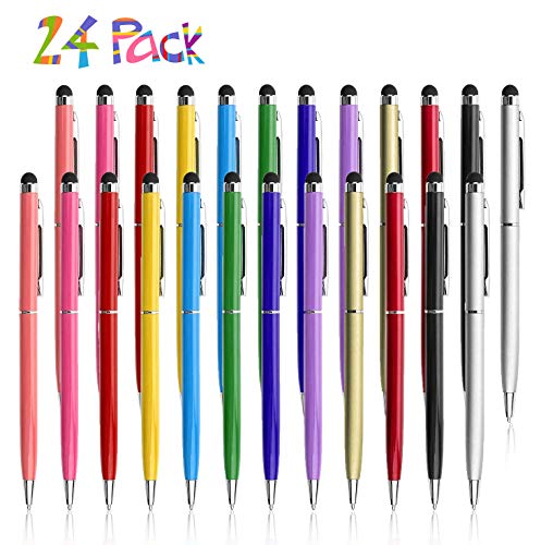 LIBERRWAY Stylus Pens for Tablets Stylus Pens for Mobile Phone 24 pack, Stylus with Ballpoint Pen 2 in 1 Touch Screen Styli for iPad iPhone Kindle Samsung Galaxy All TouchScreen Devices