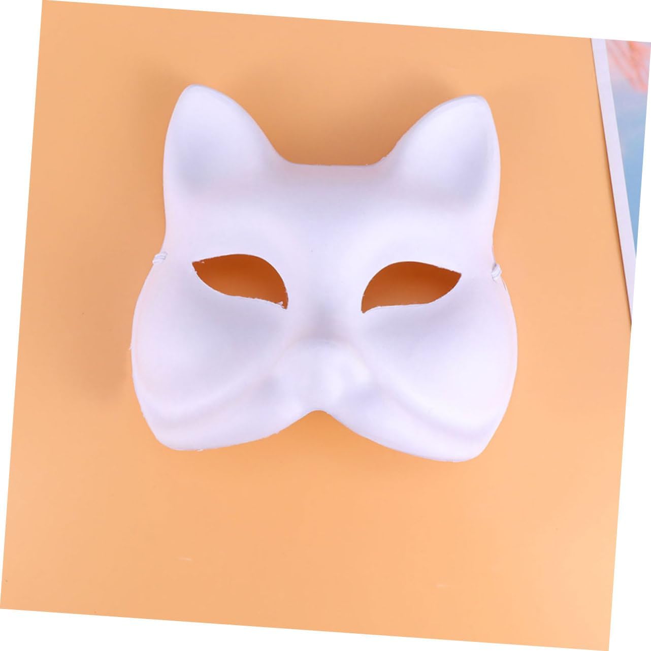 PRETYZOOM 6pcs Unpainted Fox Paper Masks for DIY Cosplay Halloween Season