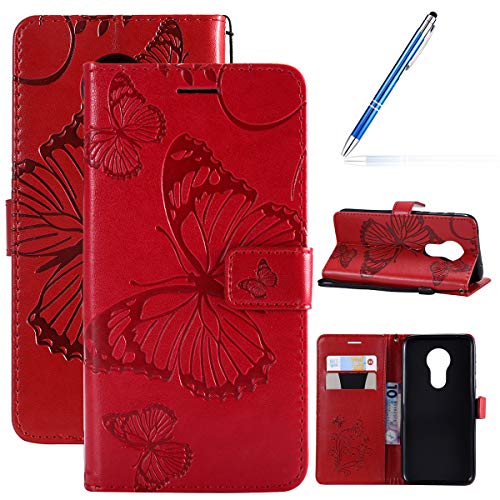 Robinsoni Case Compatible with Motorola G7 Power Phone Case Wallet Motorola G7 Power Leather Phone Cover Shockproof Kickstand Case Flip Note Book Phone Cover Heavy Duty Case Hard Case Notebook Cover