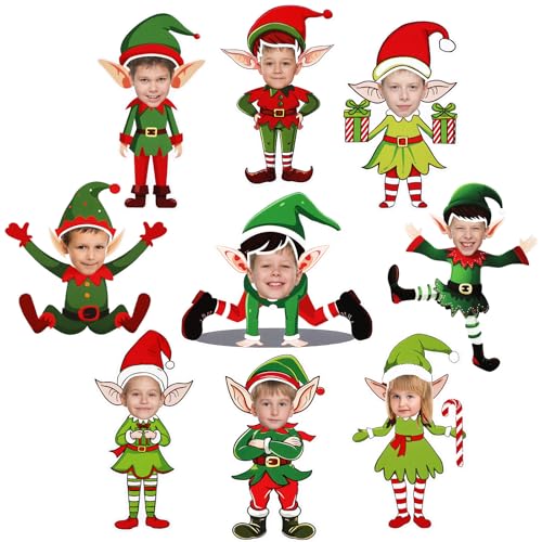 Gersoniel 72 Pcs Kid Christmas Elf Decor Xmas Cartoon Bulletin Board Cutout