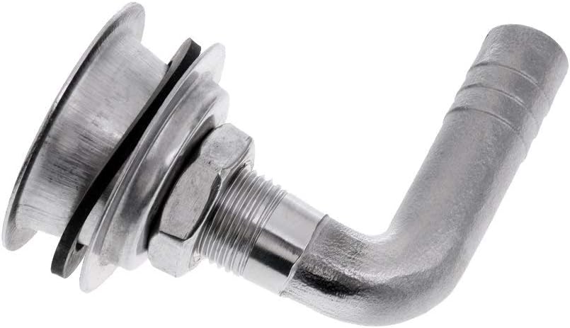 Stainless Steel 90° Marine Fuel Tank Vent Fitting for 5/8" ID Hose, Boat Vent Elbow Hose Barb Connector