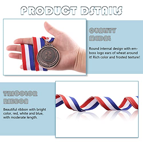 Cimeton 10Pcs Golden Silver Bronze Award Medals Olympic Style For Competitions, Sports, Spelling Bees, Party Favors #TOP2