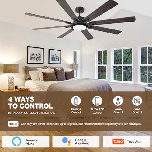 Nopaard YJ805 70 Inch Smart Large Ceiling Fans With Light, High Cfm 11630 thumb #1