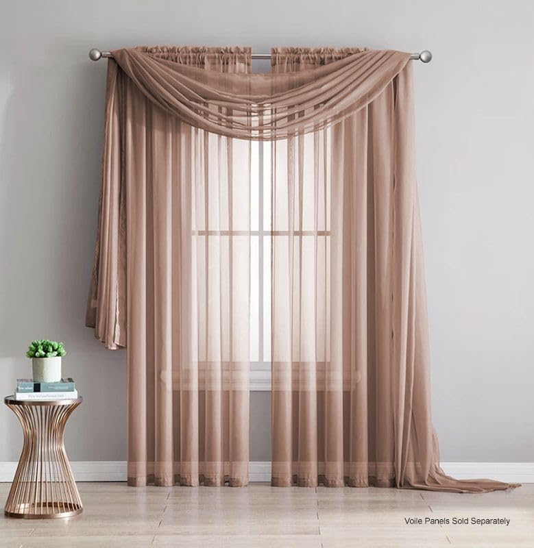 John Aird Voile Window Scarf Pelmet 150cm x 500cm (Latte)