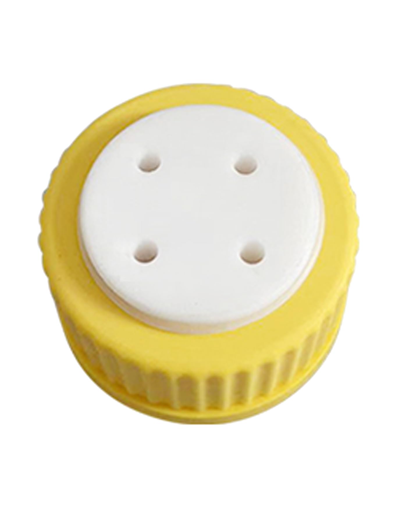 Moonetto Lot de 2 bouchons de remplissage de sécurité GL45 jaunes à 4 ports avec quatre trous pour bouteilles en verre, tube de diamètre extérieur de 1/8", kit complet