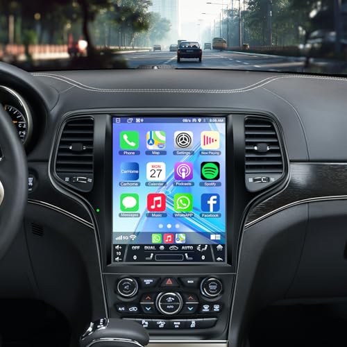 Android 13 Car Stereo for Jeep Grand Cherokee 2014-2017 4G RAM+64G ROM, 12.1 Inch IPS Touch Screen Car Radio with Wireless Carplay/Android Auto,GPS, WiFi, Bluetooth5.2, Support OBD2/DVR/DSP
