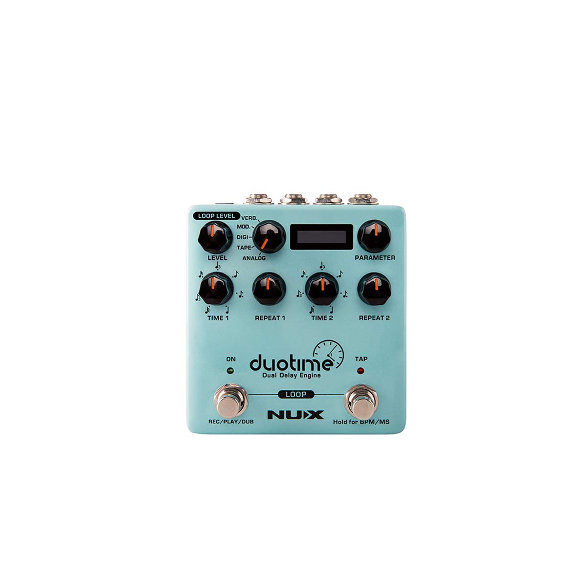NUXNDD-6 Duotime Dual Delay Effects Pedal,Cyan