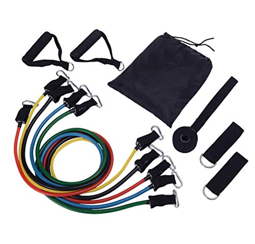 IBLUELOVER 11Pcs Exercise Resistance Bands Fitness Yoga Workout Bands with Handles Elastic Pull Rope IBLUELOVER 11Pcs Exercise Resistance Bands Fitness Yoga Workout Bands with Handles Elastic Pull Rope
