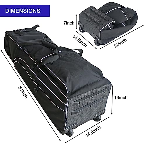 Goloni Golf Travel Bag For Airlines With Wheels,Soft-Sided Foldable Golf Club Travel Covers，Heavy Duty 600D Polyester Golf Bag With Large Pockets #TOP6