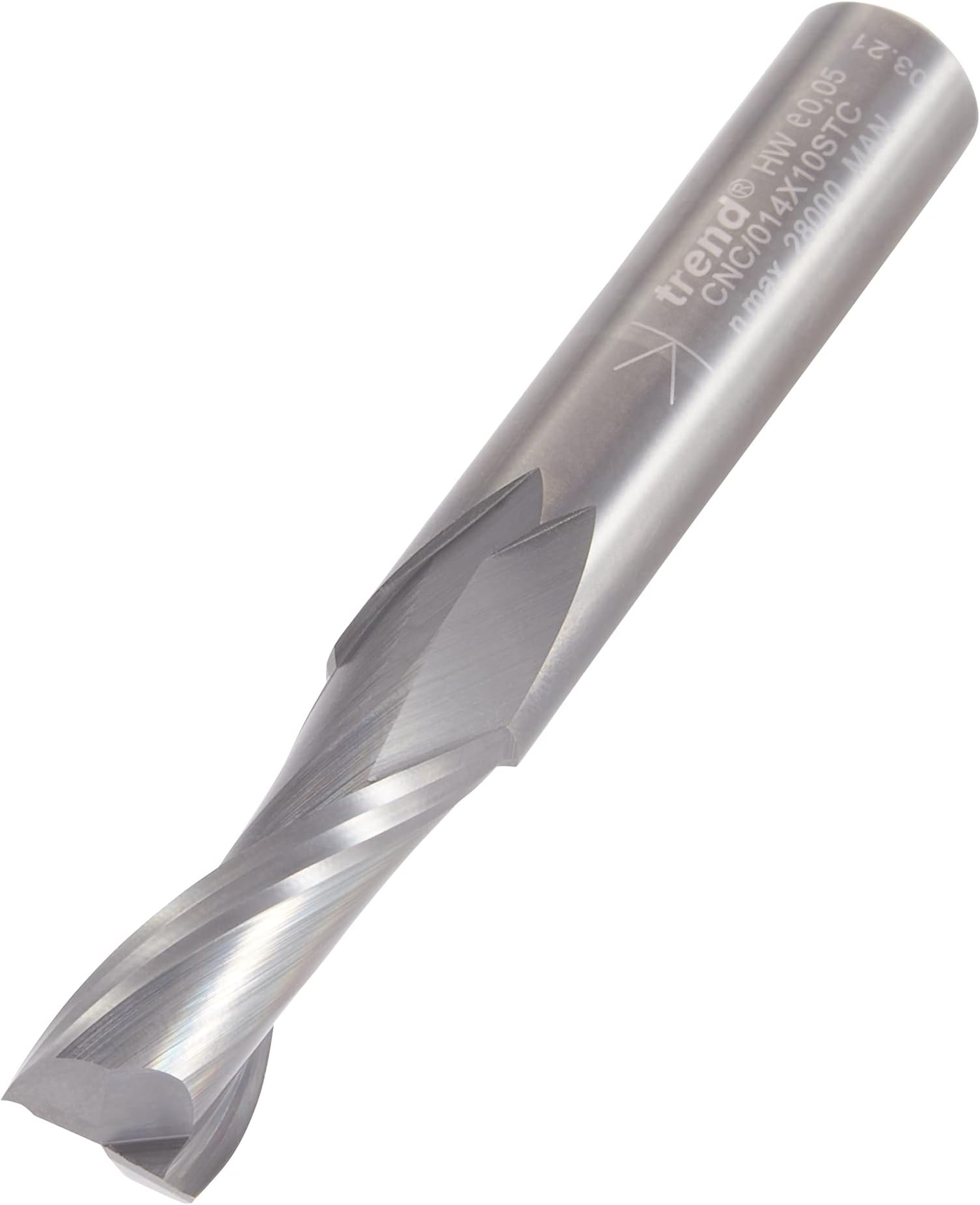 Trend CNC/014X10STC CNC Cutter 10 x 28 x 60 x 10mm Two Flute Spiral Up Cut, 10 x 28 x 60